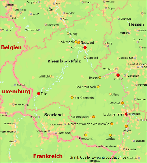 Rheinland-Pfalz Städte die zuerst belegt werden!