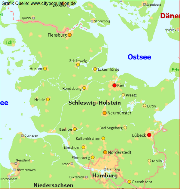 Schleswig-Holstein Städte die zuerst belegt werden!